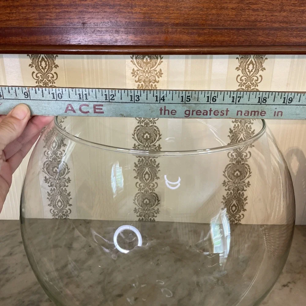 Large Round Glass Fish Bowl Aquarium or Terrarium - 11